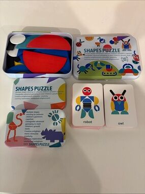 Shapes Puzzle Toy Set - Colorful Educational Cards and Pieces